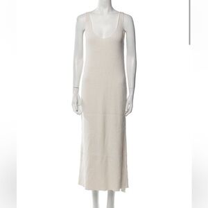 Vincent James Organic Cotton Merino Wool Elegant Cream Sleeveless Dress